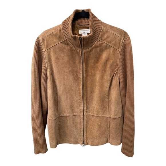 Covington Tan Suede Jacket with Ribbed Collar Vintage Y2K Excellent Condition - Picture 2 of 5